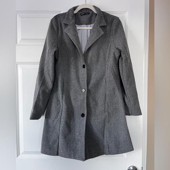 Grey warm trench coat/pea coat - Picture 1 of 5